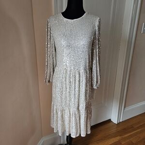 Julia Jordan Women's Long Sleeve Sequin Midi dress